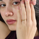 Simple Lined Wedding Band, solid gold ring, view 3 | DiaFifth