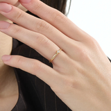 Square Promise Ring, solid gold ring, view 3 | DiaFifth