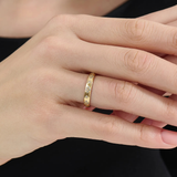 Star Set Vintage Wedding Band, solid gold ring, view 3 | DiaFifth