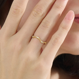 Sculpted Wave Wedding Ring, solid gold ring, view 3 | DiaFifth
