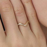 Deep Wave Wedding Ring, solid gold ring, view 3 | DiaFifth