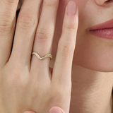Deep Wave Wedding Ring, solid gold ring, view 6 | DiaFifth