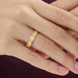 Wave Pattern Wedding Band, solid gold ring, view 6 | DiaFifth