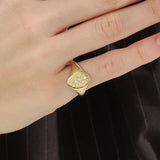Celestial Signet Ring, solid gold ring, view 3 | DiaFifth