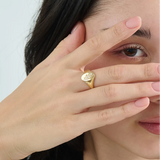 Celestial Signet Ring, solid gold ring, view 6 | DiaFifth