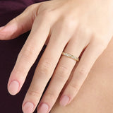 Triangle Wedding Band, solid gold ring, view 3 | DiaFifth