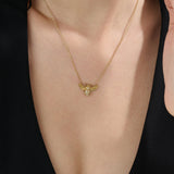 Bee Necklace, solid gold necklace, view 3 | DiaFifth