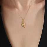 Leaf Necklace, solid gold necklace, view 3 | DiaFifth