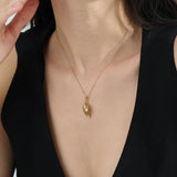 Leaf Necklace, solid gold necklace, view 6 | DiaFifth
